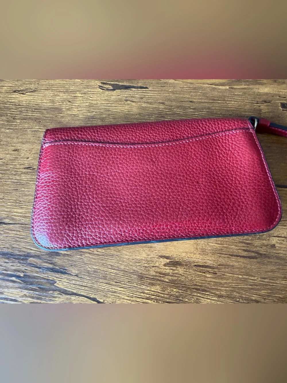 Coach Originals Wristlet Leather Turnlock Clutch Red C2298